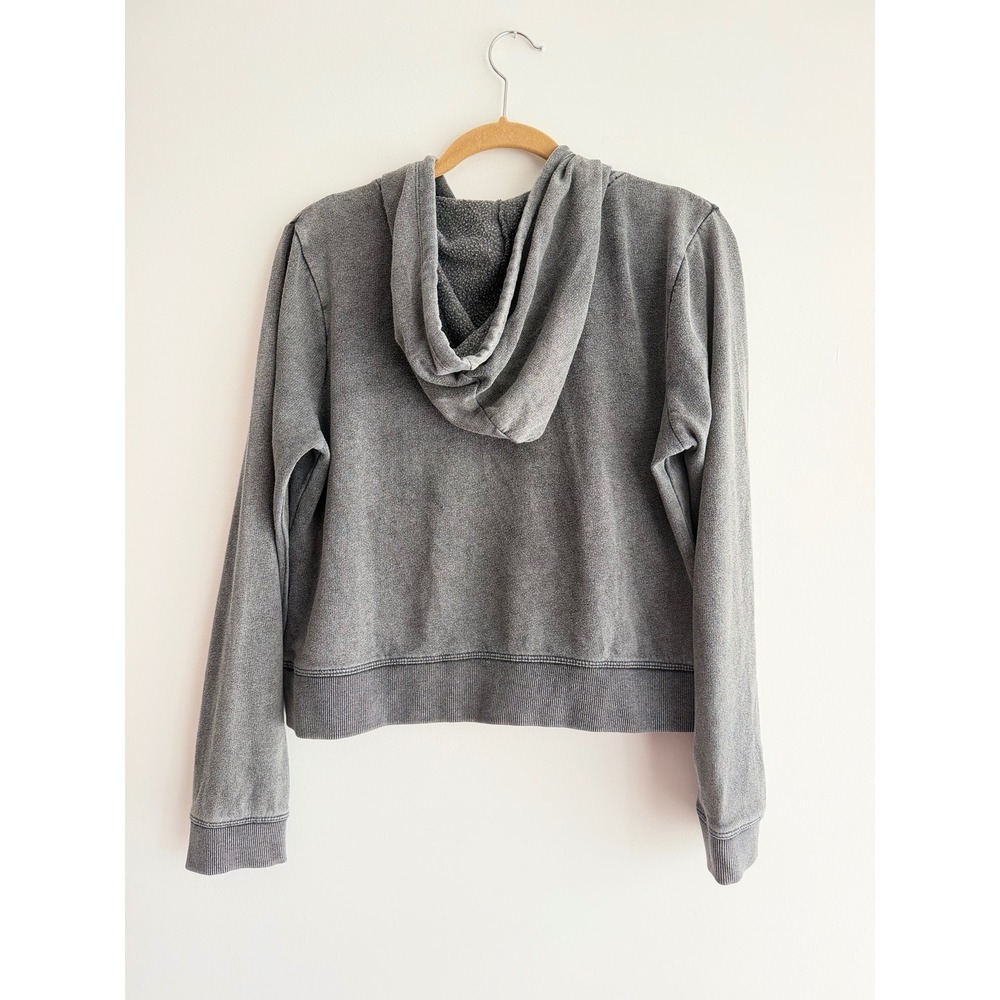 Threads 4 Thought Women Gray Organic Cotton Cropped Hoodie Athleisure Cozy L